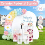 YuEany Cylinder Pedestal Stands, White Round Display Plinth Pillars for Wedding Party Decor, Acrylic Cake Stands for Dessert Table, Art Display Risers for Birthday Baby Shower (3) - Image 6