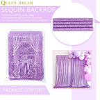 8ft x 8ft Light Purple Sequin Backdrop for Wedding Baby Shower Decorations - Image 7