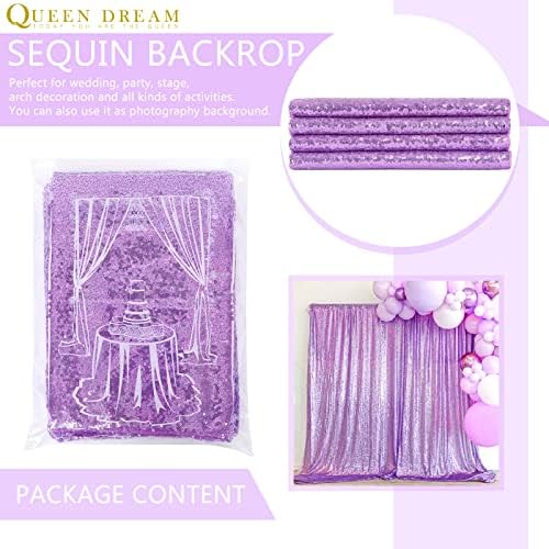 8ft x 8ft Light Purple Sequin Backdrop for Wedding Baby Shower Decorations - Image 7