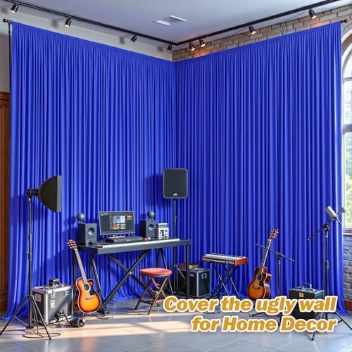 24ftx10ft Wrinkle Free Royal Blue Backdrop Curtain - 10 Feet Photography Backdrop Drapes, Silky Polyester Back Drop Cloth for Wedding Baby Shower Balloon Arch Background - Image 4