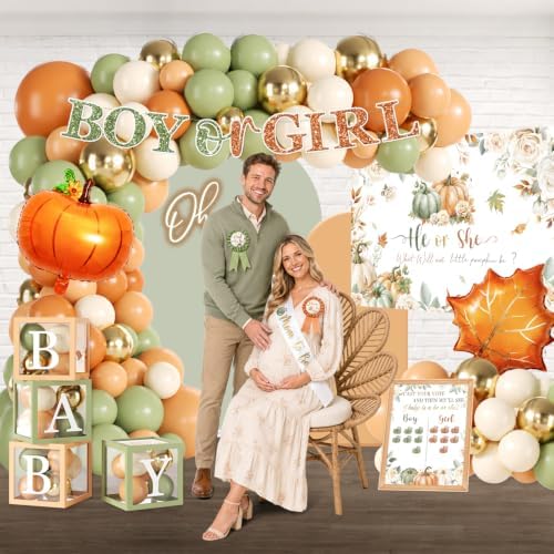 306 Pcs Pumpkin Gender Reveal Decorations, Fall Gender Reveal Pumpkin Theme - Image 4