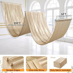4 Panels 5ft(W) x 20ft(L) Champagne Backdrop Curtain for Wedding Parties - Image 6