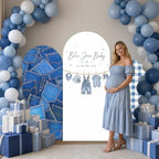 3PCS Blue Jean Baby Shower Arch Backdrop Cover 4ft 5ft 6ft Stretchy Spandex A Blue Jean Baby is on the Way Backdrop for Denim Baby Shower Gender Reveal Decorations Party Supplies Photo Props - Image 5