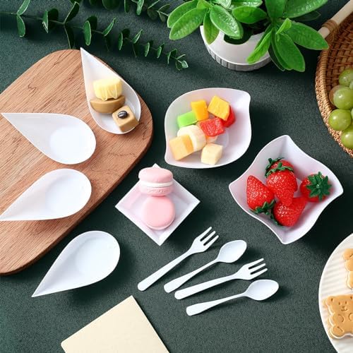 Tessco for you 800 Pcs Mini Appetizer Plates Classic Style White - Image 4