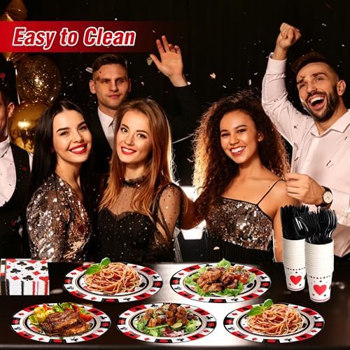400 Pcs Disposable Casino Tableware Set for 50 Guests - Image 3