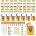 3 oz Mini Glass Honey Jars 48 pcs Honey Jars with Wood Dippers by SZUAH
