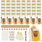 3 oz Mini Glass Honey Jars 48 pcs Honey Jars with Wood Dippers by SZUAH