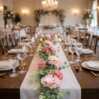 Artificial Hydrangea Flower Garland with Eucalyptus & Baby’s Breath 2PCS 6FT Floral Vines Greenery Garland for Mantel Wedding Arch Table Centerpiece Coastal Home Outdoor Decor (2, Dusty Rose&Pink) - Image 7
