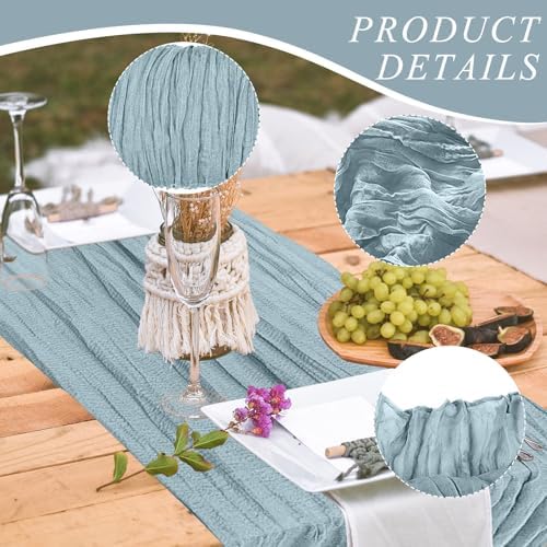6 Pack Cheesecloth Table Runner 10Ft Christmas Gauze Boho Table Runners for Wedding Decor Bridal Shower Decorations Baby Shower Party(35" x 120") - Image 3
