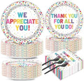 200pcs Thank You Plates Napkins We Appreciate You Paper Tableware Set Employee Appreciation Dinnerware Thank You Party Decoration for Teacher Volunteer Pastor Retirement Party Decor Supplies Serves 50 by Naozinebi