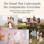 Gold Wedding Welcome Sign Stand with Holder - Elegant Metal Easel Display for Seating Chart, Reception Signs, Welcome Board - 30+ Customizable designs for Baby, Bridal Shower - Versatile Party Sign Holder - Image 5