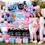 284Pcs Free Throws or Pink Bows Gender Reveal Decorations, Serve 20 Guests - Image 3