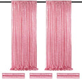 Backdrop Curtains Blush Pink Glitter Sequin Photo Curtain 6 Panels 2ftx8ft by QueenDream