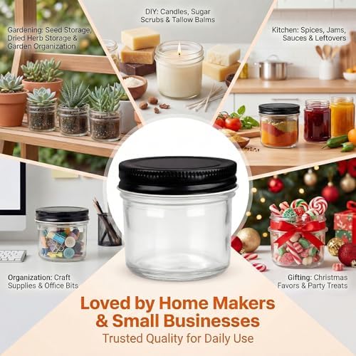 QAPPDA 4oz Mini Mason Jars, 40 Pack Small Glass Jars with Lids - Image 5