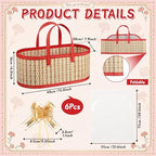 Reallnaive 6 Set Large Empty Gift Basket to Fill, Bamboo Woven - Image 2