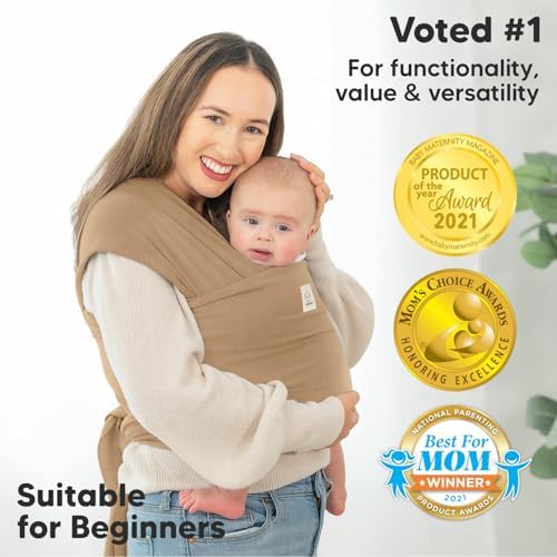 KeaBabies Baby Wrap Carrier, All in 1 Original Baby Carrier (Warm Hearth) - Image 3