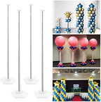 YALLOVE Balloon Column Stand Kit, 4 Sets of 7 Feet Height Adjustable Balloon Tower Pillar with Reusable Metal Telescopic Design for Birthday, Wedding, Baby Shower, Graduation Party Decoration by YALLOVEPARTYSUPPLIES