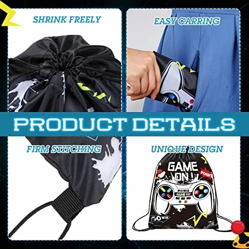 Roowest 36 Pcs Video Game Party Favor Bags for Kids, Black, White - Image 3