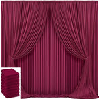40x10ft Burgundy Backdrop Curtain for Wedding Parties Wrinkle Free Fabric Maroon Drapes Backdrop Decoration for Baby Shower Birthday Photography Decoration 8 Panels, 5ft x 10ft by Gogoparti