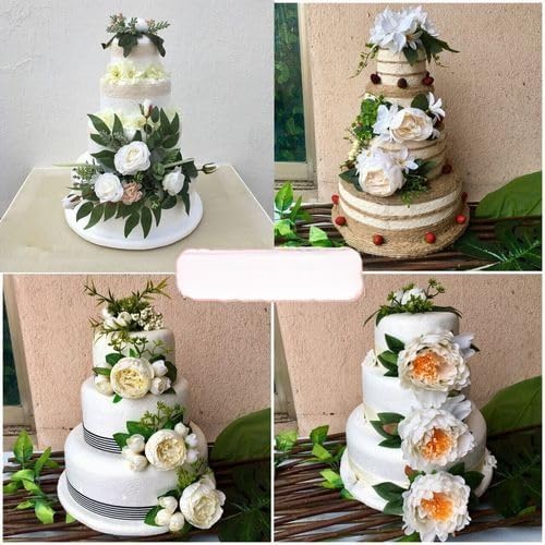 Crafare 5 Tiers Round Foam Cake Dummies Set 20 Inch Tall White Fake Cake Dummy Set 4“ 6” 8“ 10” 12“ for Wedding Supplies Baby Shower Birthday Decorating Display - Image 5