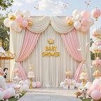 20 ft x 10 ft Wrinkle Free Champagne Backdrop Curtain for Parties, 4 Panels 5x10ft Silky Polyester Wedding Backdrop Drapes Photo Back Drop Cloth for Birthday Baby Shower Photography Background - Image 5