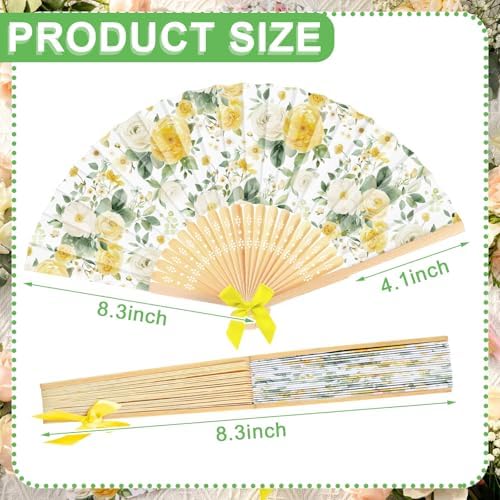 Roowest 36 Pcs Hand Fans Bulk for Women Floral Folding Fan Tea Party Favors - Image 2