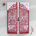 50Pcs Laser Cut Glitter Invitation Card Pocket, Glitter Red - Image 3