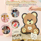 Teddy Bear Baby Shower Guest Book Alternative, Wooden Sign-in Drop Box - Image 2