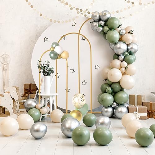Outvita Wedding Arch Set of 3, Metal Backdrop Stand Wedding Ballon Arch Frame Decoration Support Stand for Ceremony Indoor Outdoor Party Event Baby Shower - Image 4