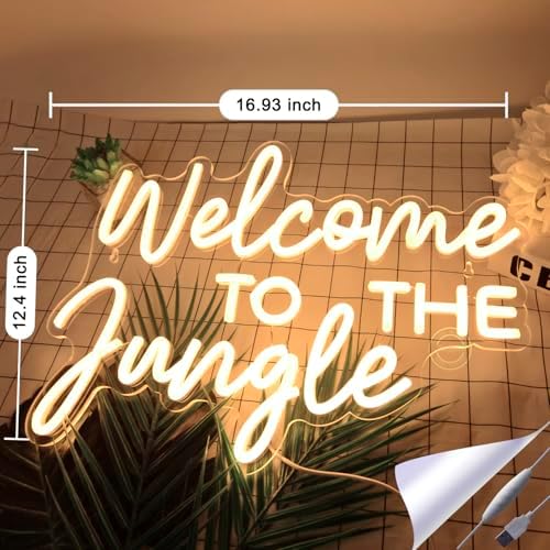 Britrio Welcome to the Jungle Neon Sign Safari Jungle Themed Birthday Party - Image 2