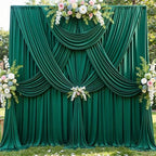50x12 ft Forest Green Backdrop Curtains for Weddings, Birthdays and Photos - Image 2