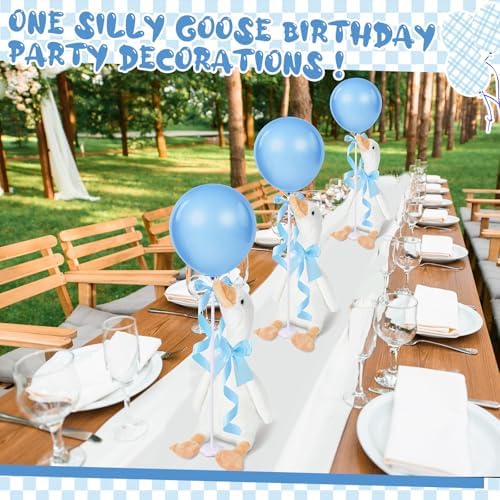 Chunful 6 Set Blue One Silly Goose 1st Birthday Decoration 11.8 Inch - Image 4