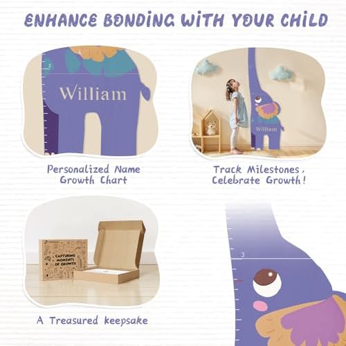 Personalized Toddler Height Wall Chart, Custom Name Wood Growth - Image 4