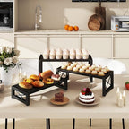 IBUYKE Wood Cupcake Display Stand,Set of 3,Black TLJ019B - Image 3