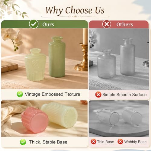 TBWIND 24 Pcs Colorful Glass Bud Vase Set，Small Flower Vases - Image 6
