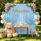 20ft x 10ft Baby Blue Backdrop Curtains for Parties, 4 Panels 5ft x 10ft Wrinkle-Free Sky Blue Drapes for Baby Shower Boy Gender Reveal Birthday Kids Party Wedding Outdoor Graduation - Image 6