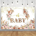 10x8FT Baby Shower Backdrop Oh Baby Sign Boho Pampas Grass Floral Wreath Background for Boys Girls Kids Gender Reveal Party Decorations Family Photo Booth Props by RiePoiia