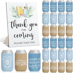 SiliFine 37 Pcs a Baby Is Brewing Blue Can Coolers Baby Shower Party Favors by SiliFine