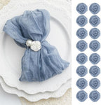 100 Pack Dusty Blue Cheesecloth Napkins Washable 21x21 Inches Dusty Blue Cloth Napkins Set of 100 Bridal Baby Shower Dinner Table Napkins for Wedding Rustic Boho Cotton Gauze Summer Party Table Decor by FoliafeelHome