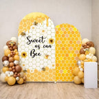 Set of 2 Arch Backdrop Covers Sweet Bee Theme Baby Shower 2PCS Spandex Stretchy Arch Cover for Honey Bees Birthday Party Banquet Decorations (Yellow,7.2FT & 6FT) by Uoimystify