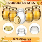 Baderke 3.4 oz Mini Honey Jars Party Favors, Small Glass Honey Jar with Lids Empty Glass Jars for Baby Shower Wedding Bridal Shower and Birthday Party Favors (48 Pcs) - Image 3