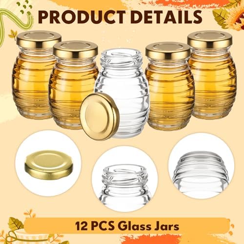 Baderke 24 Pcs 3.4 oz Mini Honey Jars Party Favors, Small Glass Honey Jar with Lids Empty Glass Jars for Baby Shower Wedding Bridal Shower and Birthday Party Favors - Image 2