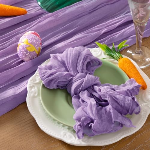 DeZerlor Purple Washable Cheesecloth Napkins Set of 50 for Wedding Party - Image 5