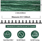 35x120 Inch Dark Green Cheesecloth Table Runner Wedding Holiday Decor - Image 2