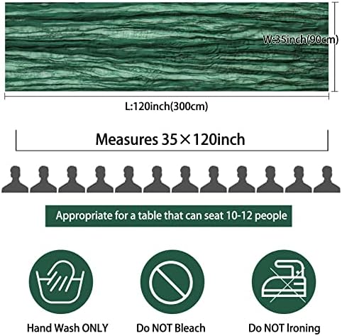 35x120 Inch Dark Green Cheesecloth Table Runner Wedding Holiday Decor - Image 2