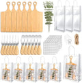 6 Sets Baby Shower Prizes for Game Player for Baby Shower Winners Wedding Bridal Favors with Bamboo Cheese Board Bamboo Spoon Placemats Artificial Eucalyptus Stems Tags Bags for Wedding Bridal Favors by Denylopro