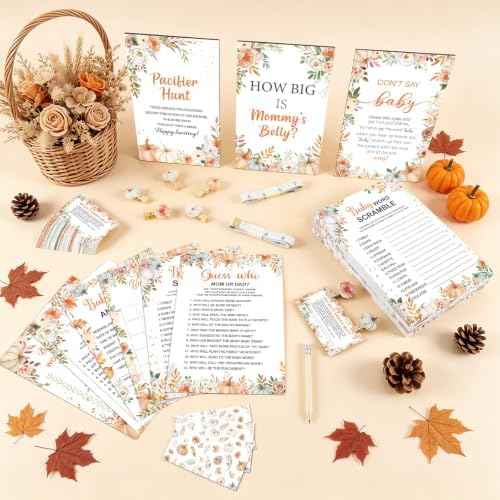 476 Pcs Little Pumpkin Baby Shower Games Fall Baby Shower Decorations - Image 5