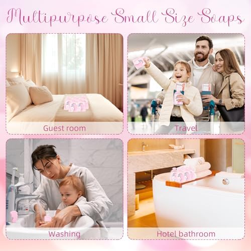 100 Sets Baby Shower Favors Refreshing Foot Soap Perfect Baby Shower Favors for Guests, Gifts, and Prizes with Organza Bags Thanks Cards (Pink) - Image 5