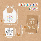 SytuHe 95 Pcs DIY Baby Bibs Decorating Kit50 White Bibs 24 Stencils 20 Fabric Markers 1 Baby Shower Game Sign - Image 2