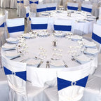 VitalCozy 100 Pcs Spandex Chair Sashes with Crown Buckle,Royal Blue - Image 5